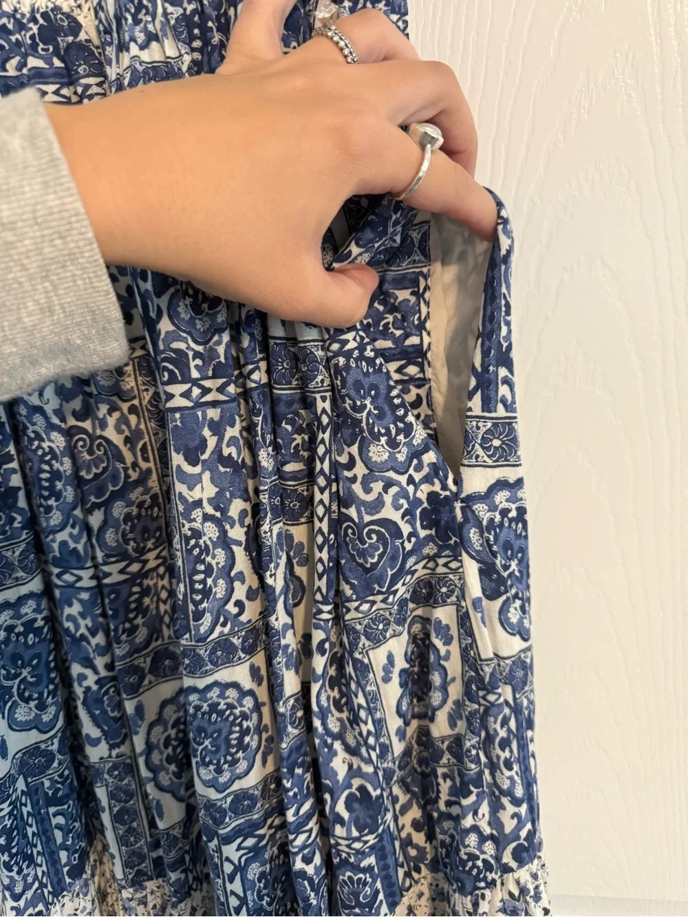 Abercrombie & Fitch Blue & White Floral Maxi Dress XS